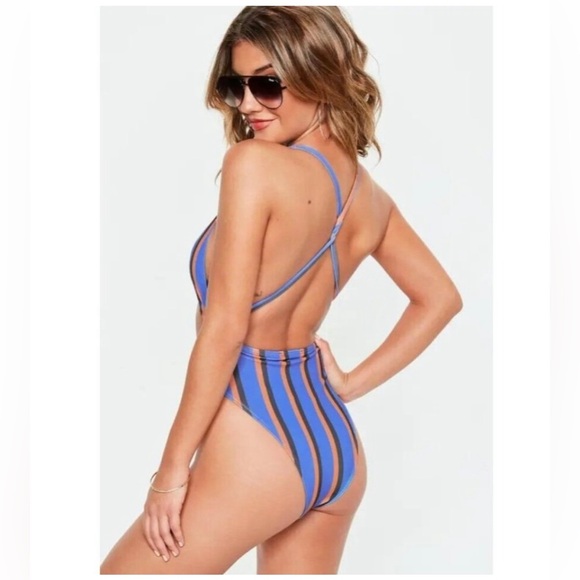 MISSGUIDED Striped One Piece Bathing Suit - Picture 2 of 9